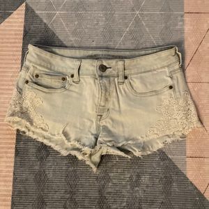 Light denim shorts